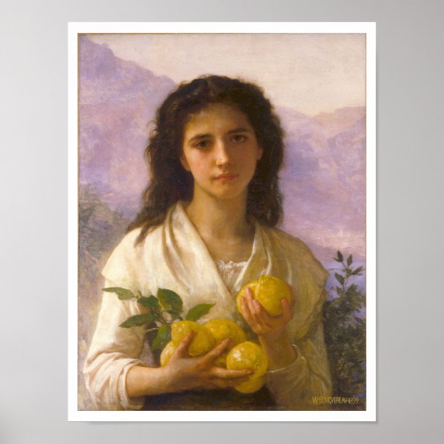 Girl Holding Lemons,  William-Adolphe Bouguereau Poster (Front)