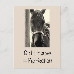 Girl + Horse = Perfection Postcard