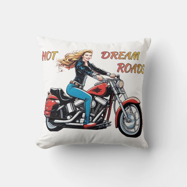 Girl Hot Dream Roads Cushion (Front)