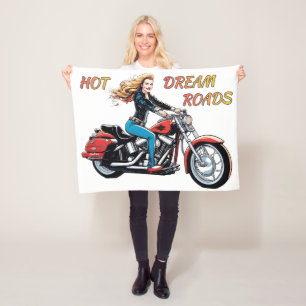 Girl Hot Dream Roads Fleece Blanket