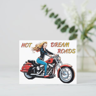 Girl Hot Dream Roads  Postcard