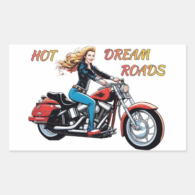 Girl Hot Dream Roads  Rectangular Sticker (Front)