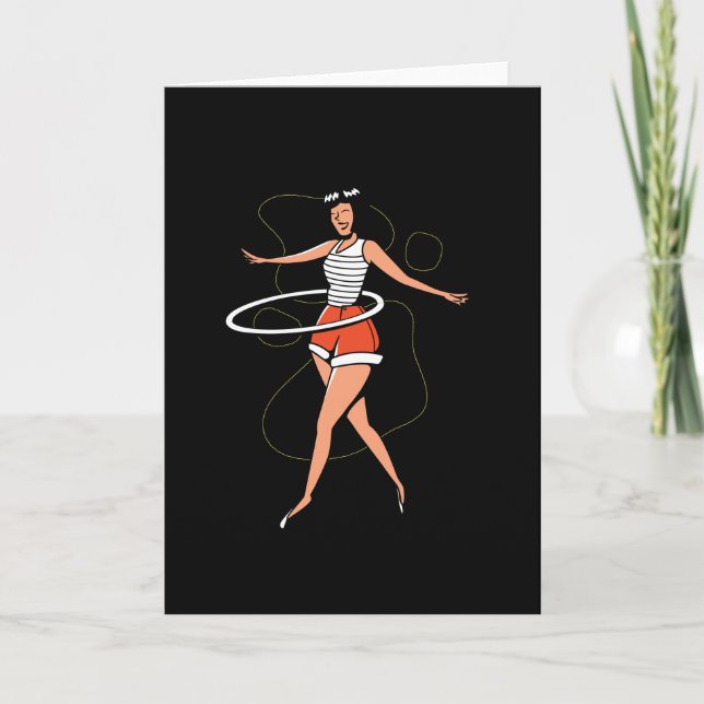 Girl hula hoop card (Front)