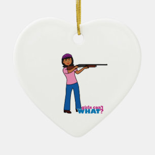 Girl Hunting Ceramic Tree Decoration