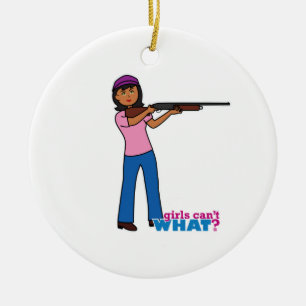 Girl Hunting Ceramic Tree Decoration