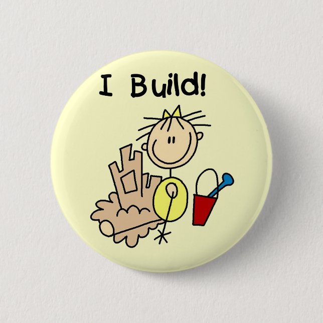 Girl I Build T-shirts and Gifts 6 Cm Round Badge (Front)