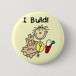 Girl I Build T-shirts and Gifts 6 Cm Round Badge