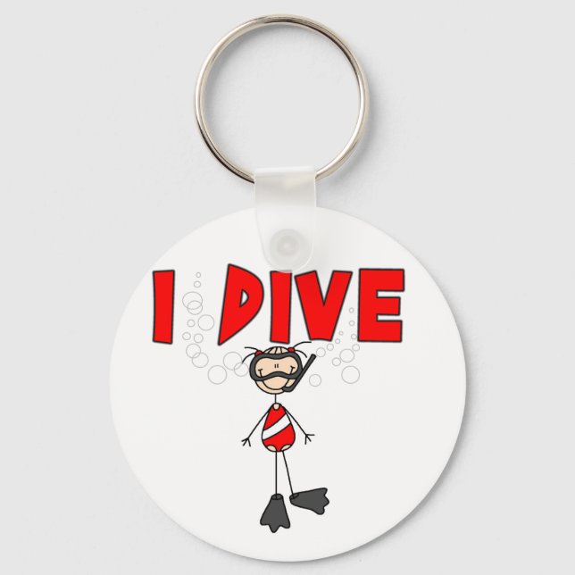 Girl I Dive T-shirts and Gifts Key Ring (Front)