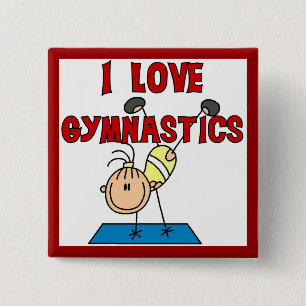 Girl I Love Gymnastics 15 Cm Square Badge