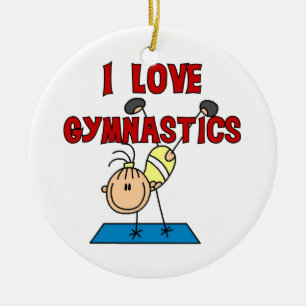Girl I Love Gymnastics Ceramic Ornament