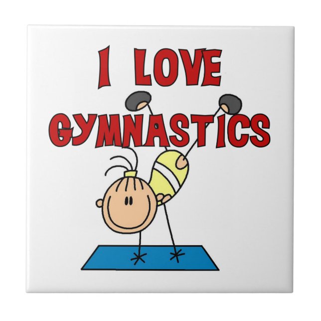Girl I Love Gymnastics Ceramic Tile (Front)
