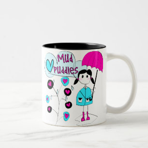 Girl I Love Mud Puddles Two-Tone Coffee Mug