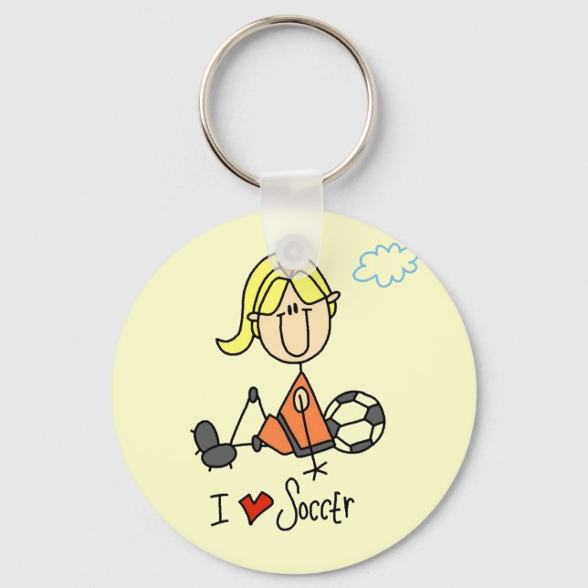 Girl I Love Soccer T-shirts and Gifts Key Ring (Front)