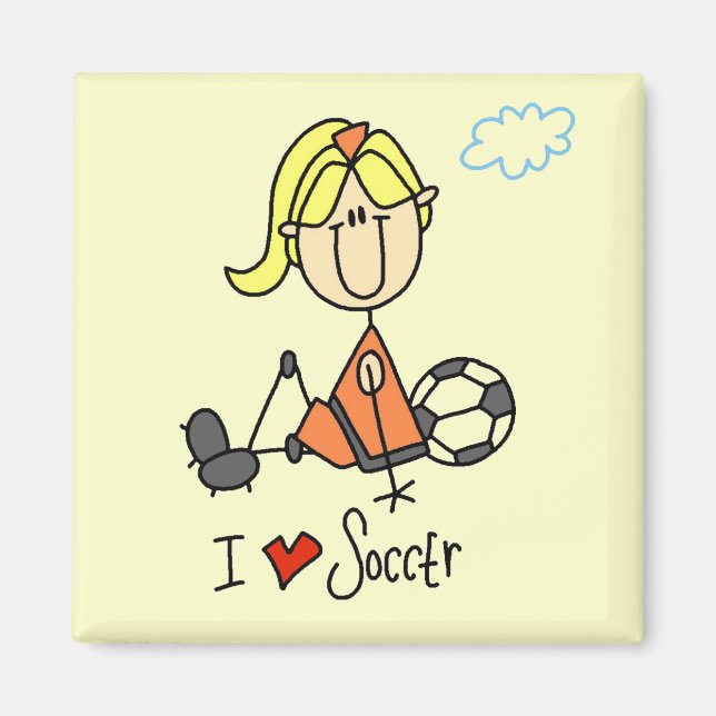 Girl I Love Soccer T-shirts and Gifts Magnet (Front)