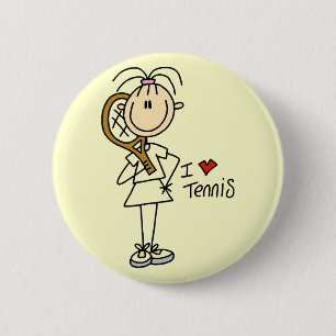 Girl I Love Tennis Tshirts and Gifts 6 Cm Round Badge