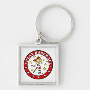 Girl I Play Baseball T shirts and Gifts Key Ring