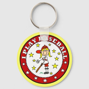 Girl I Play Baseball T shirts and Gifts Key Ring
