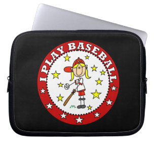 Girl I Play Baseball T shirts and Gifts Laptop Sleeve