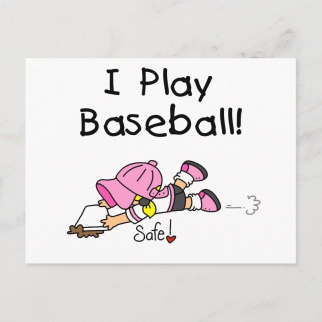 Girl I Play Baseball Tshirts and Gifts Postcard (Front)