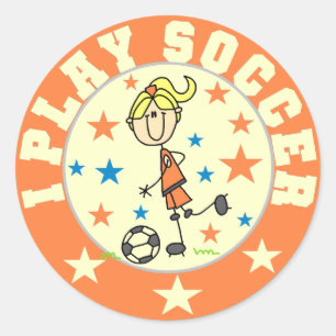 Girl I Play Soccer T-shirts and Gifts Classic Round Sticker