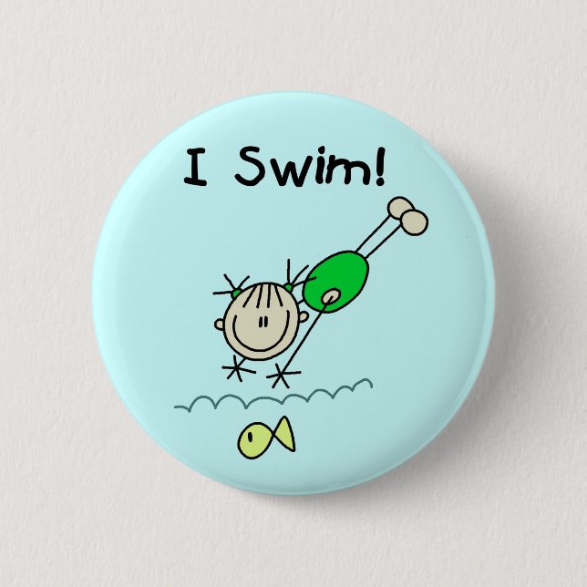 Girl I Swim T-shirts and Gifts 6 Cm Round Badge (Front)