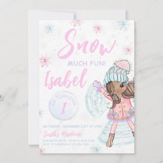 Girl Ice Skating Birthday Invitation