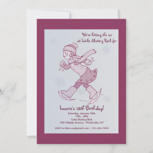 Girl Ice Skating Invitation