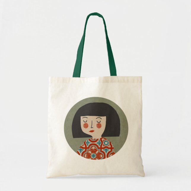 Girl illustration tote bag (Front)