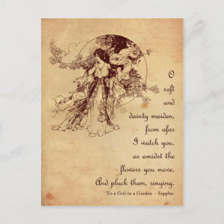 Girl in a Garden Postcard