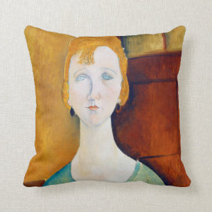 Girl in a Green Blouse, Modigliani Cushion