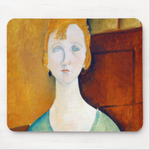 Girl in a Green Blouse, Modigliani Mouse Pad