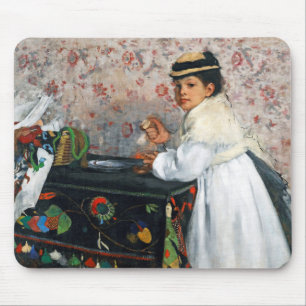 Girl in a Hat, Edgar Degas Mouse Pad