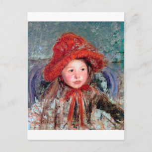 Girl in a Large Red Hat, Mary Cassatt Postcard