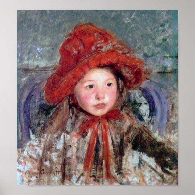 Girl in a Large Red Hat, Mary Cassatt Poster (Front)