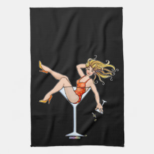 GIRL IN A MARTINI GLASS (2) TOWEL