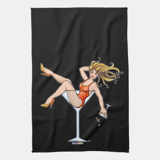 GIRL IN A MARTINI GLASS (2) TOWEL (Vertical)