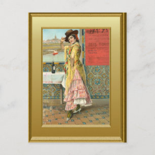 Girl in a night club postcard