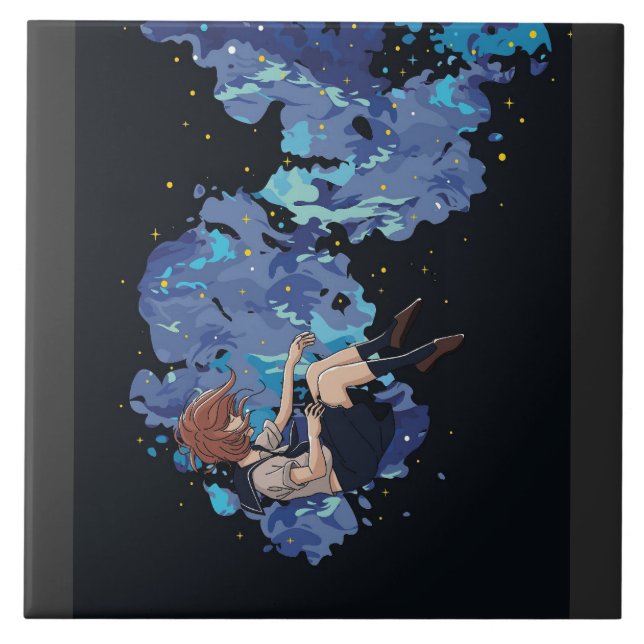 Girl in a Vacuum Ceramic Tile (Front)