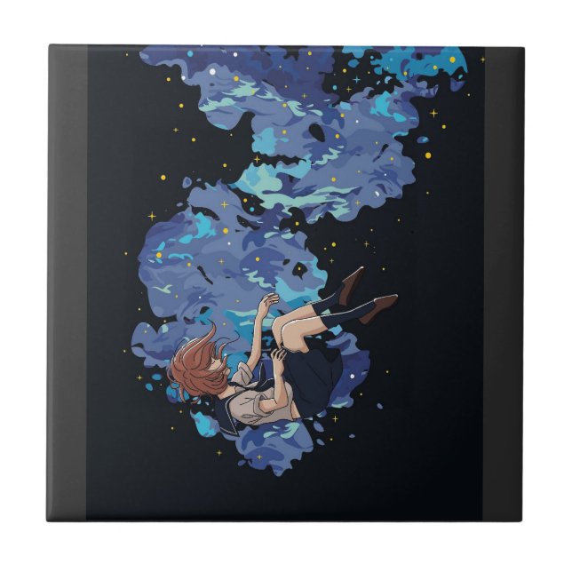 Girl in a Vacuum Ceramic Tile (Front)