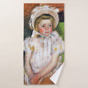 Girl in a White Bonnet, Mary Cassatt Bath Towel