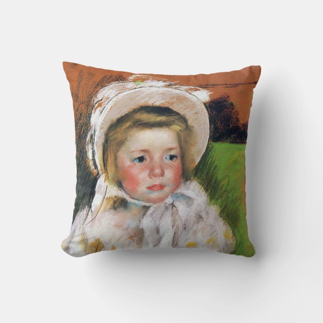 Girl in a White Bonnet, Mary Cassatt Cushion (Front)