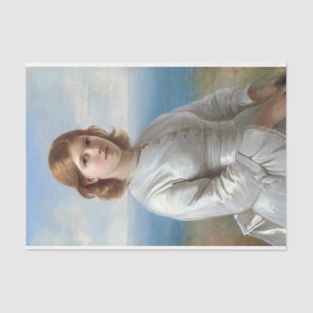 Girl in a White Silk Dress for Holy Communion Tissue Paper (Front)