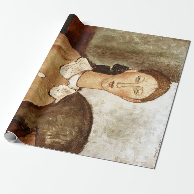 Girl in a Yellow Dress, Modigliani Wrapping Paper (Unrolled)