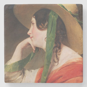 Girl in a Yellow Straw Hat, Stone Coaster