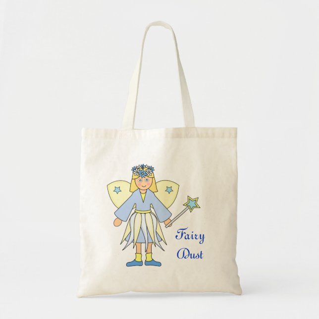 Girl in Blue and Yellow Fairy Costume Tote Bag (Front)