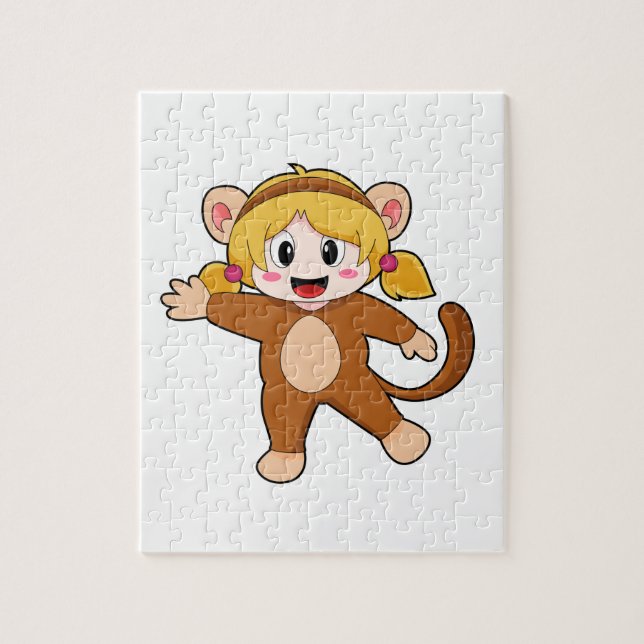 Girl in Costume as Monkey Jigsaw Puzzle (Vertical)