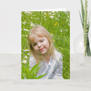 Girl In Daisy Field Thinking of You Card