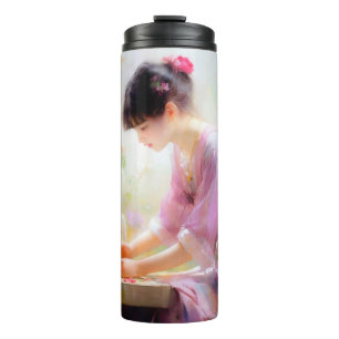 Girl in Flower Garden Thermal Tumbler