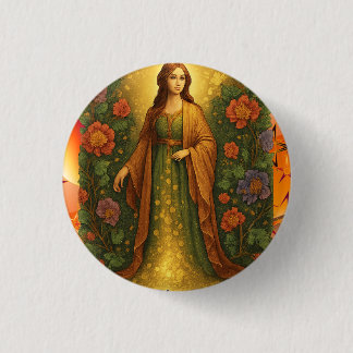 Girl in Garden Button