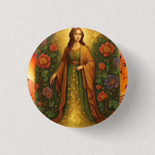Girl in Garden Button (Front)